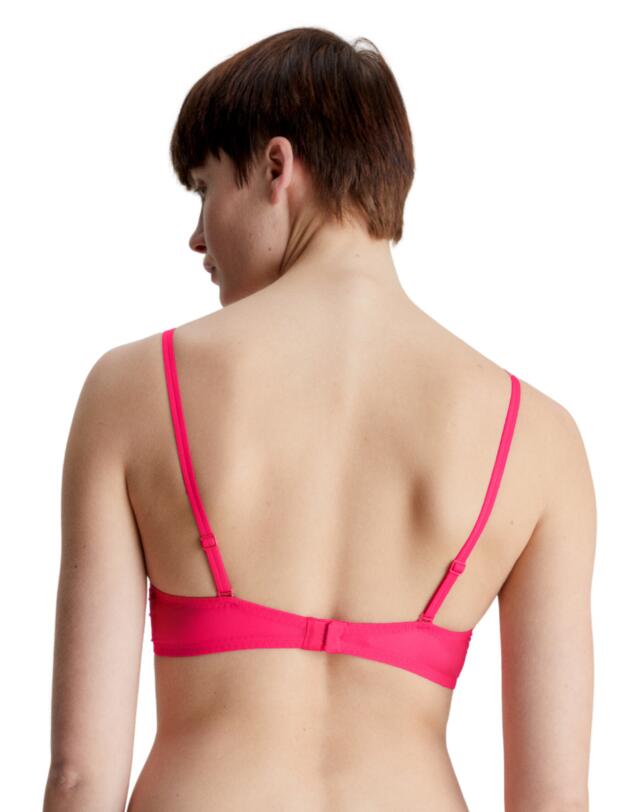  Calvin Klein Sheer Marquisette Lightly Lined Demi Bra Cerise Lipstick