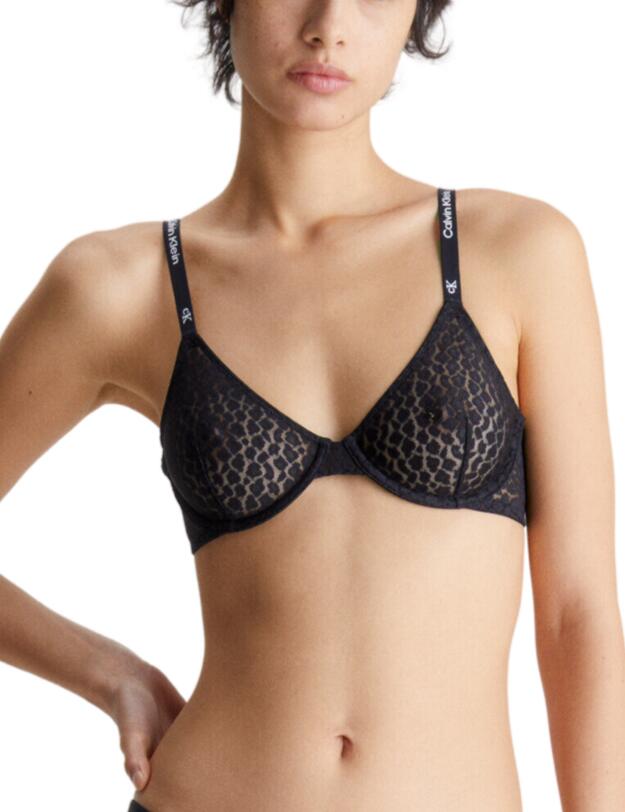 Calvin Klein Lace Unlined Demi Bra Black 