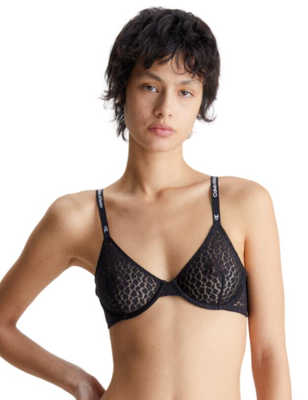 Calvin Klein Lace Unlined Demi Bra Black 
