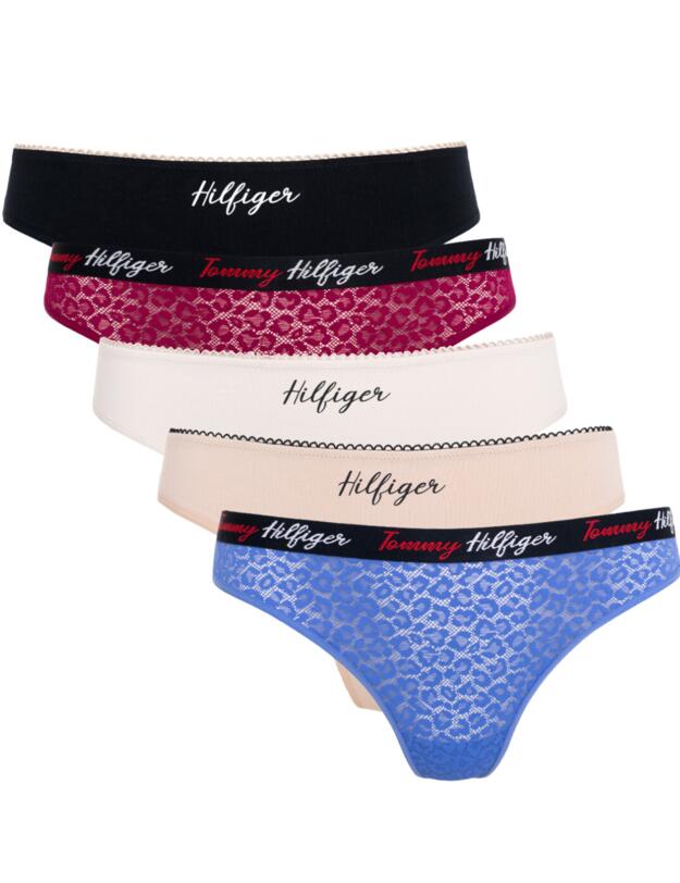 Tommy Hilfiger Thong 5 Pack Misty/Iris/White/Wine/Desert Sky