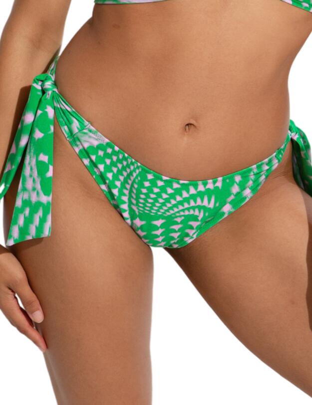 Pour Moi Portofino Tie Side Bikini Brief Green/Pink