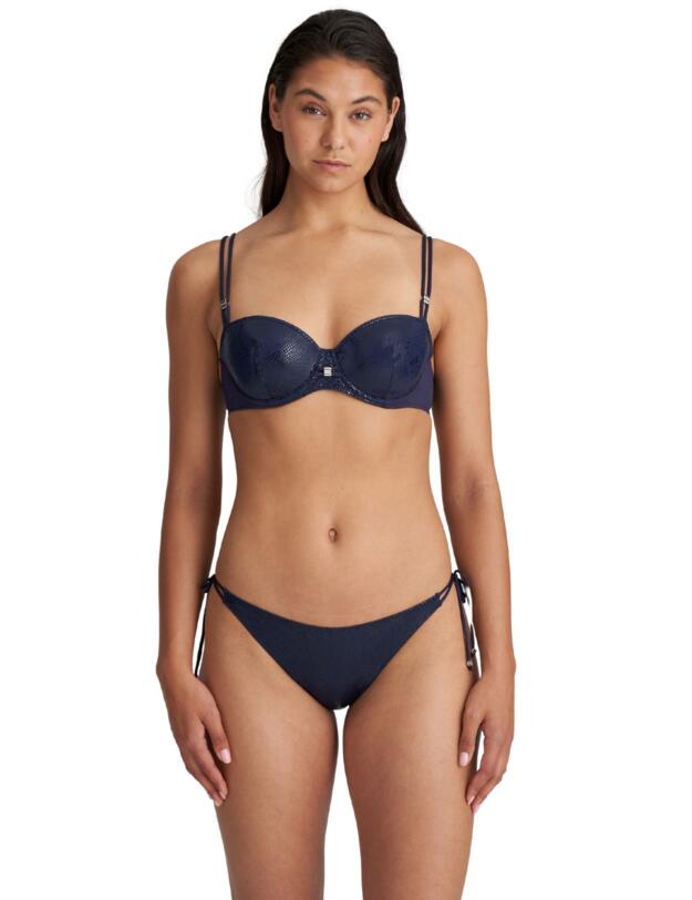 Marie Jo San Domino Tie Side Bikini Brief Evening Blue