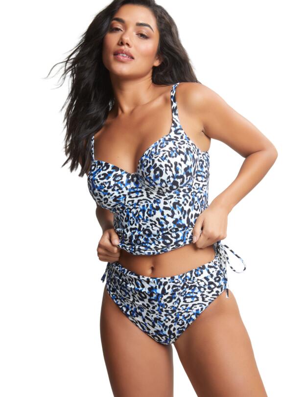Panache Serengeti Midi Bikini Brief Blue Animal