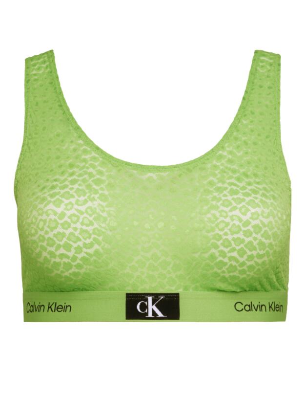 Calvin Klein Animal Lace Plus Bralette Fabulous Green