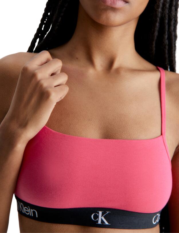 Calvin Klein Modern Cotton Unlined Bralette 2 Pack Cerise/Snow Heather