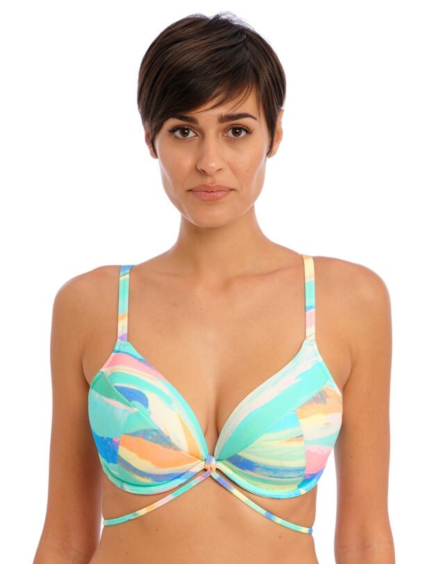 Freya Summer Reef Plunge Bikini Top Aqua