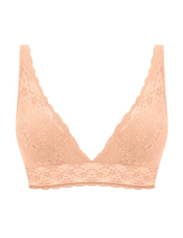 Wacoal Halo Lace Wire Free Soft Cup Bra Almost Apricot