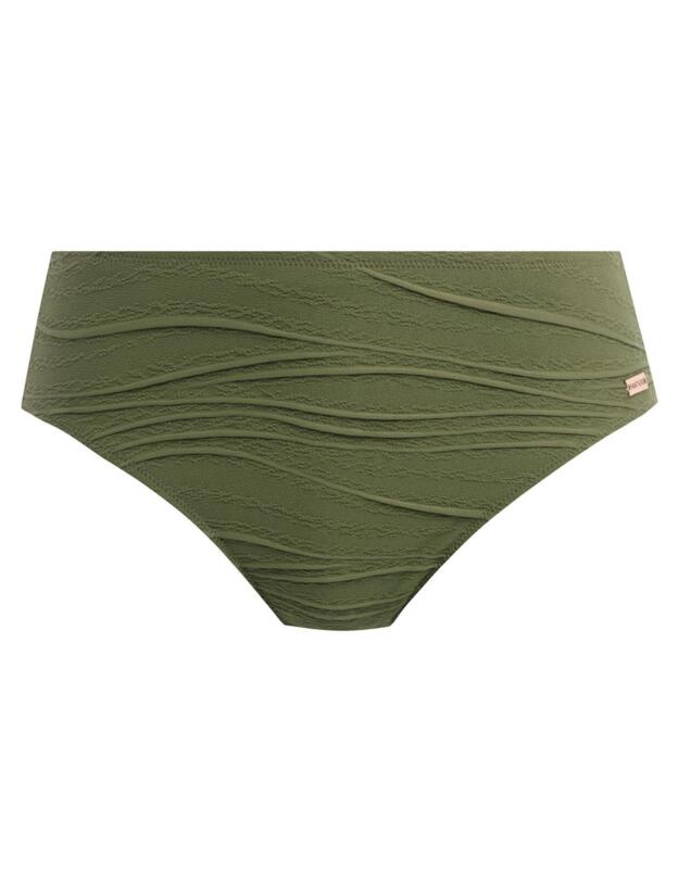 Fantasie Beach Waves Mid Rise Bikini Brief Olive