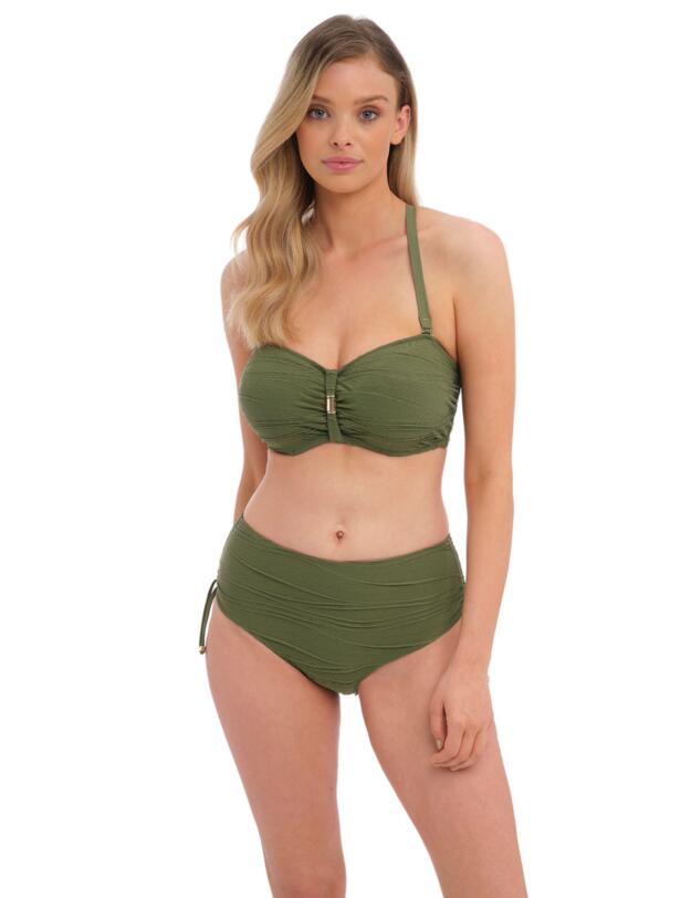 Fantasie Beach Waves Adjustable Leg Bikini Short Olive