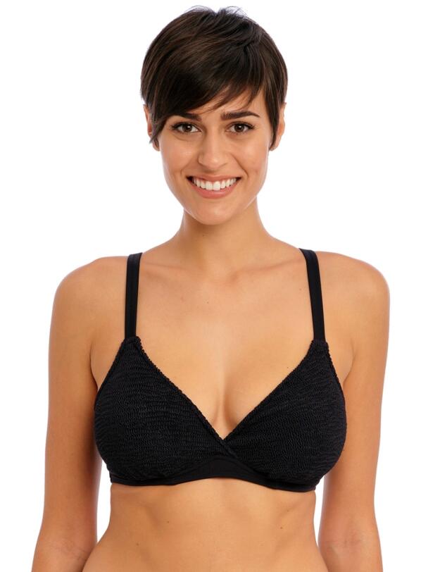 Freya Ibiza Waves Underwired Plunge Bikini Top Black