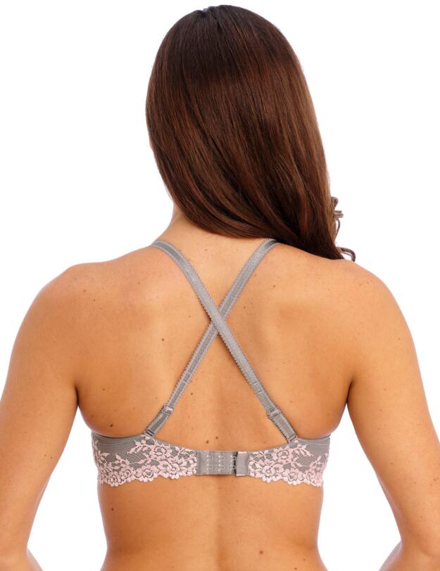 Wacoal Embrace Lace Underwired Plunge Bra Smoke/Crystal Pink