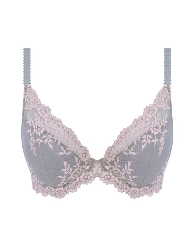 Wacoal Embrace Lace Underwired Plunge Bra Smoke/Crystal Pink