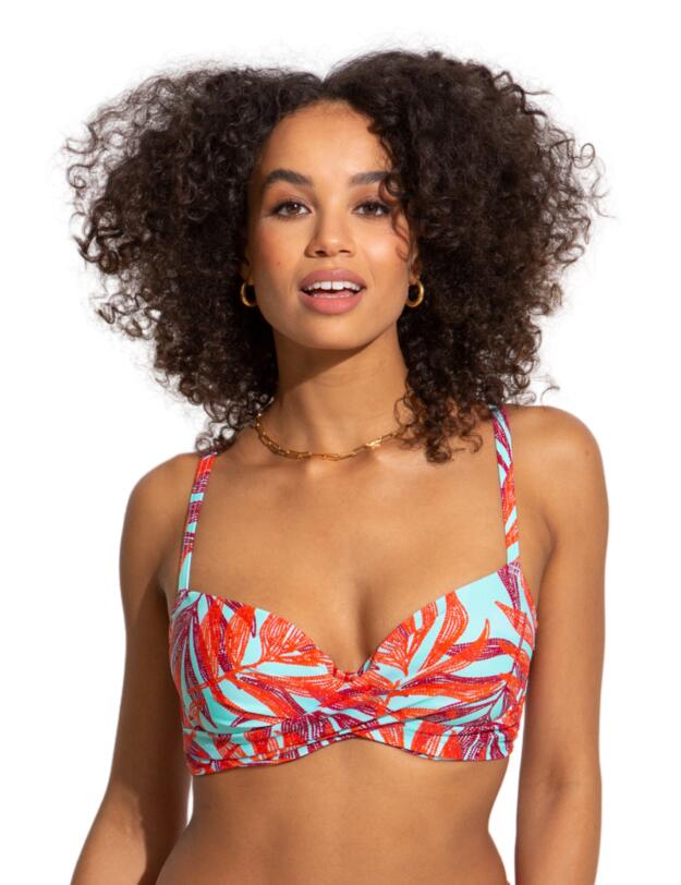 Pour Moi Free Spirit Twist Front Bikini Top Aqua Palm