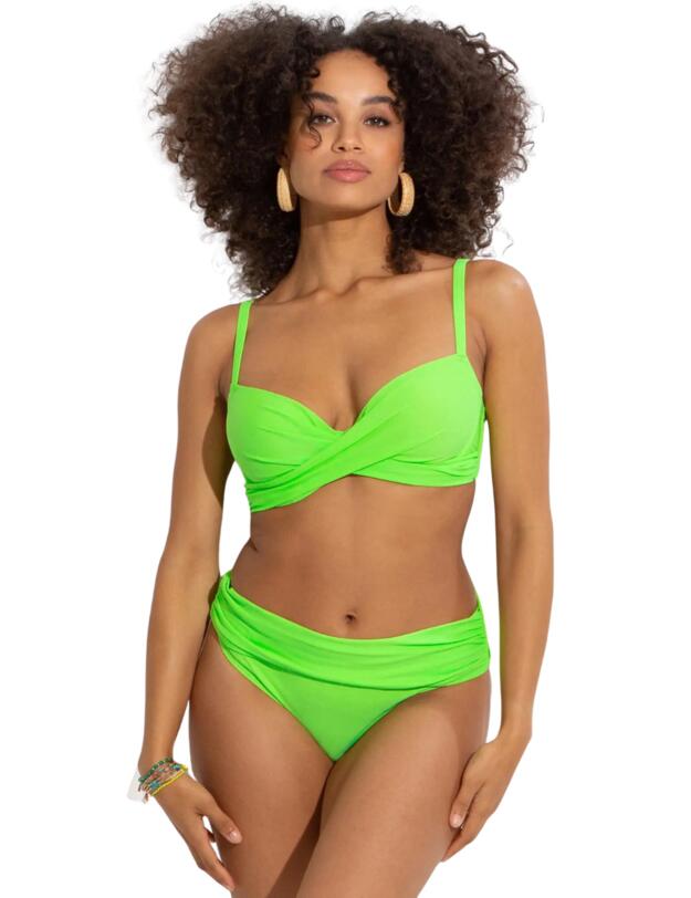 Pour Moi Free Spirit Twist Front Bikini Top Lime