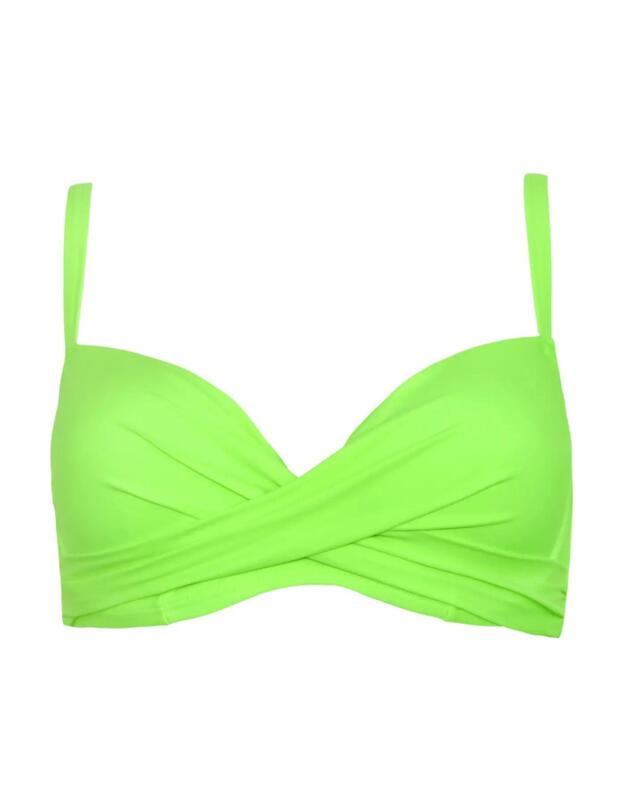 Pour Moi Free Spirit Twist Front Bikini Top Lime