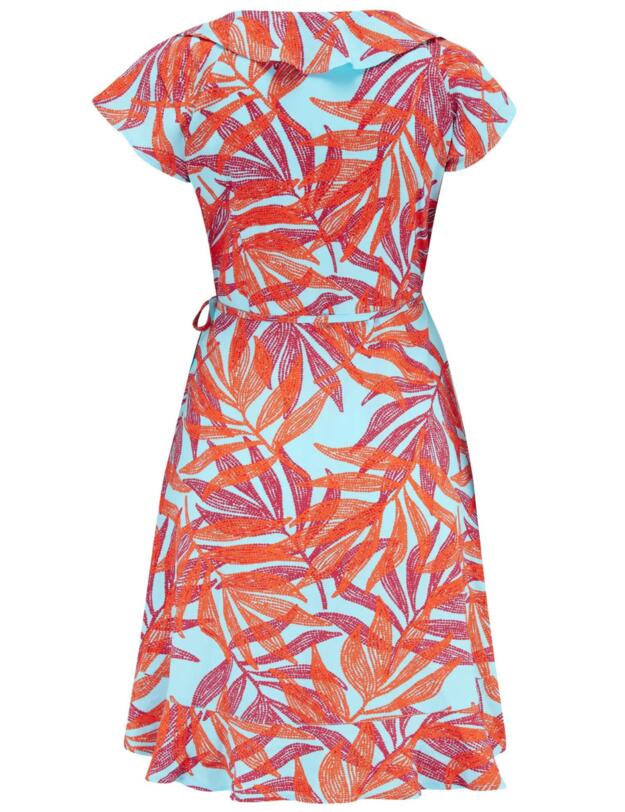 Pour Moi EcoVero Frill Wrap Dress Aqua Palm