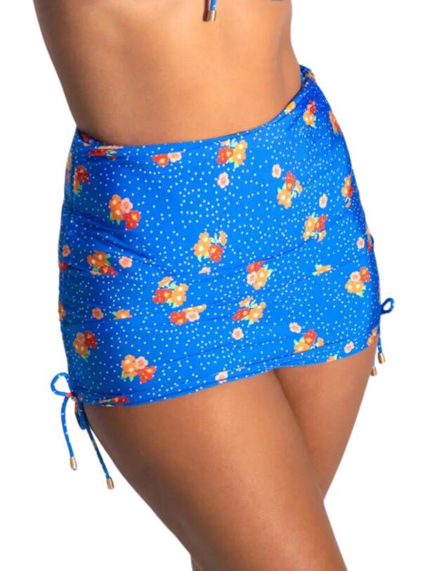 Pour Moi Santa Cruz Adjustable Side Skirted Brief Blue Floral