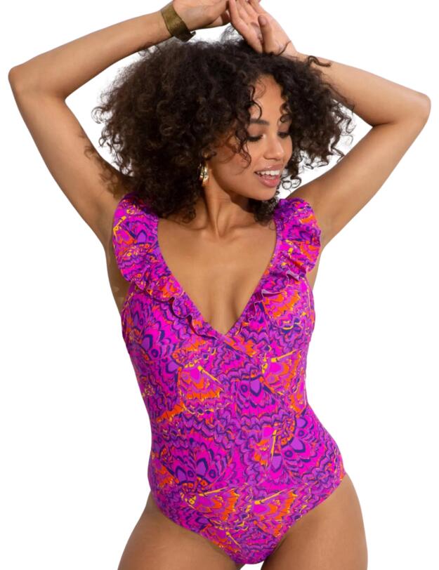 Pour Moi Bermuda Frilled Swimsuit Multi