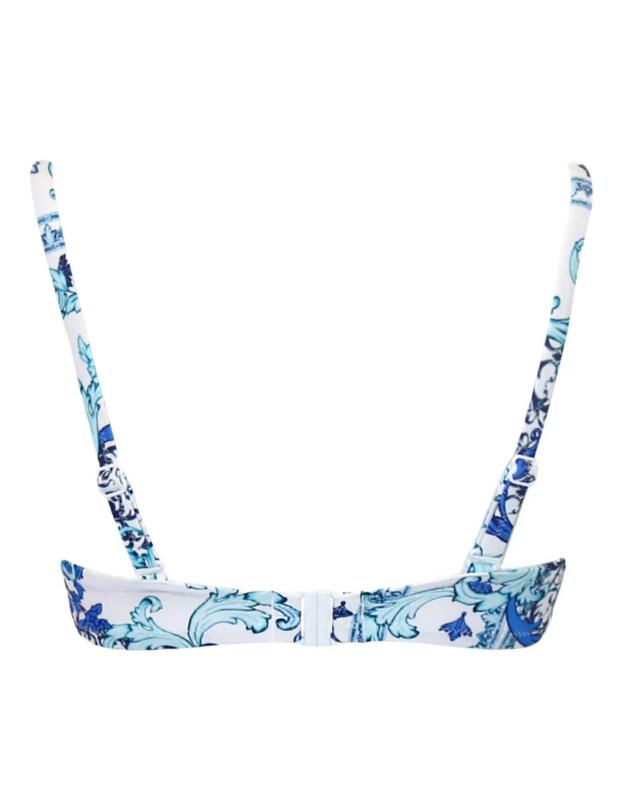 Pour Moi Amalfi Twist Front Bikini Top White/Blue