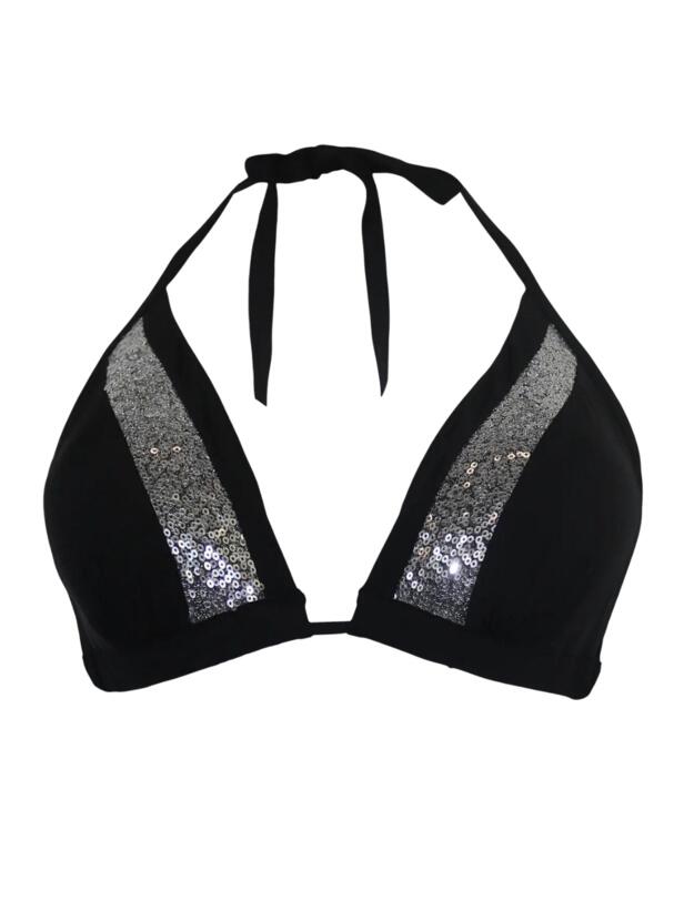 Pour Moi Sea Queen Sequin Triangle Top Black/Silver