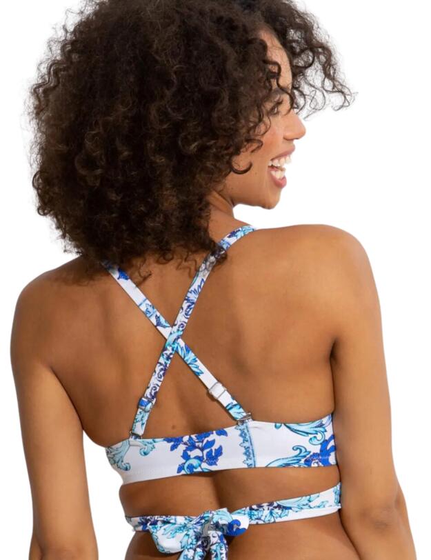Pour Moi Amalfi Wrap Around Bikini Top White/Blue
