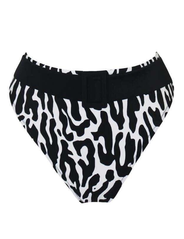 Pour Moi Glamazon Belted High-Waist Tummy Control Brief Black/White