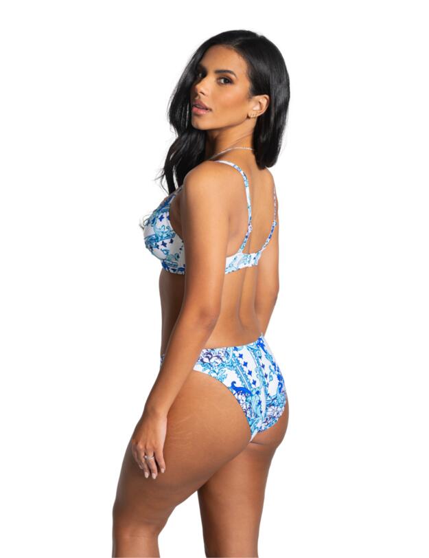 Pour Moi Amalfi Twist Front Bikini Top White/Blue