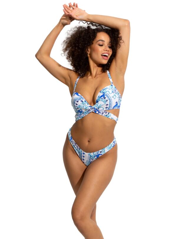 Pour Moi Amalfi V-Shape Bikini Brief White/Blue