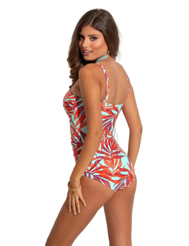 Pour Moi Free Spirit Strapless Tummy Control Swimsuit Aqua Palm