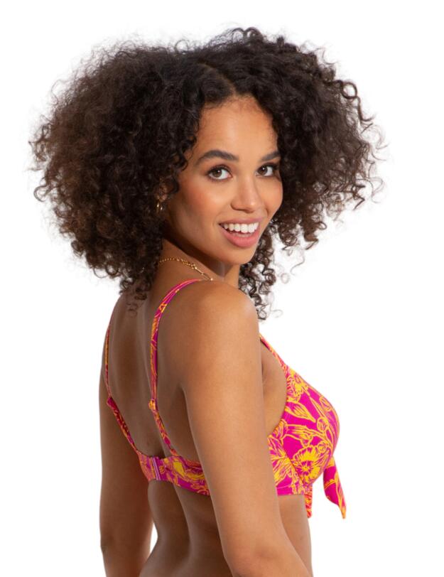 Pour Moi Freedom Tie Bikini Top Pink/Yellow