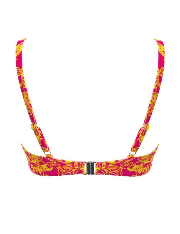 Pour Moi Freedom Tie Bikini Top Pink/Yellow