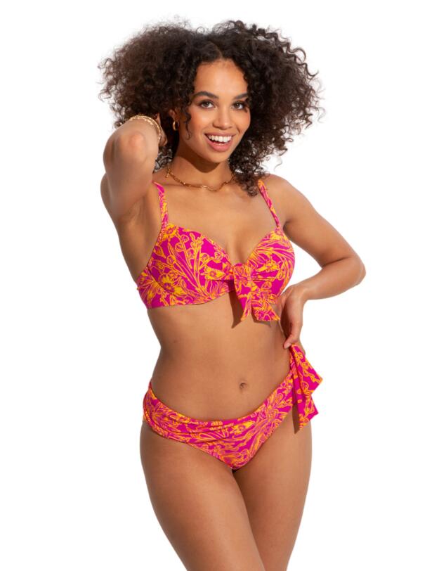 Pour Moi Freedom Tie Bikini Top Pink/Yellow