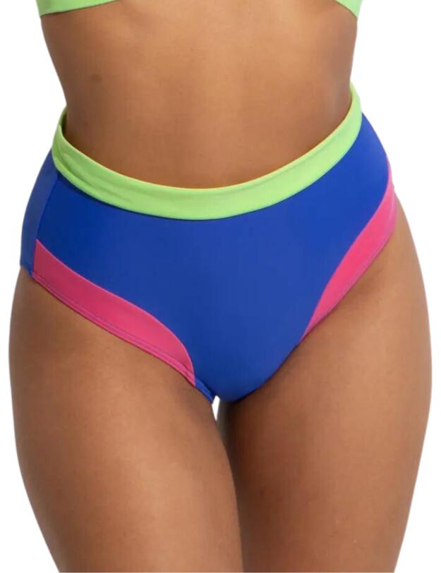 Pour Moi Palm Springs High Leg Tummy Control Brief Ultramarine/Pink/Citrus