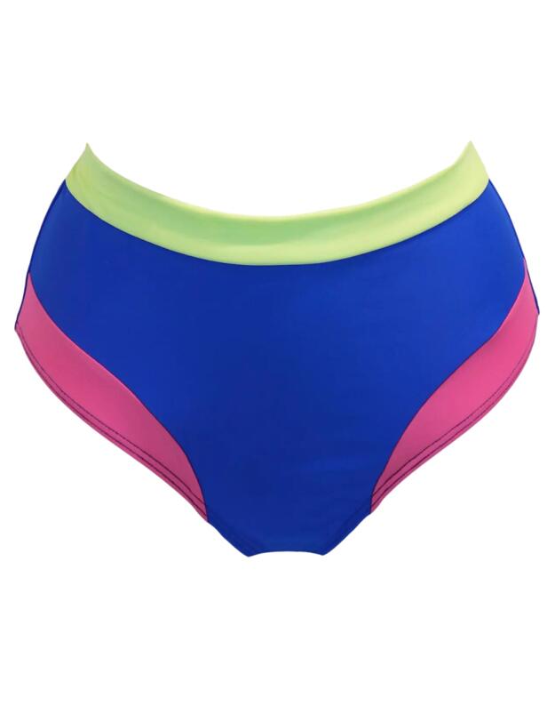 Pour Moi Palm Springs High Leg Tummy Control Brief Ultramarine/Pink/Citrus