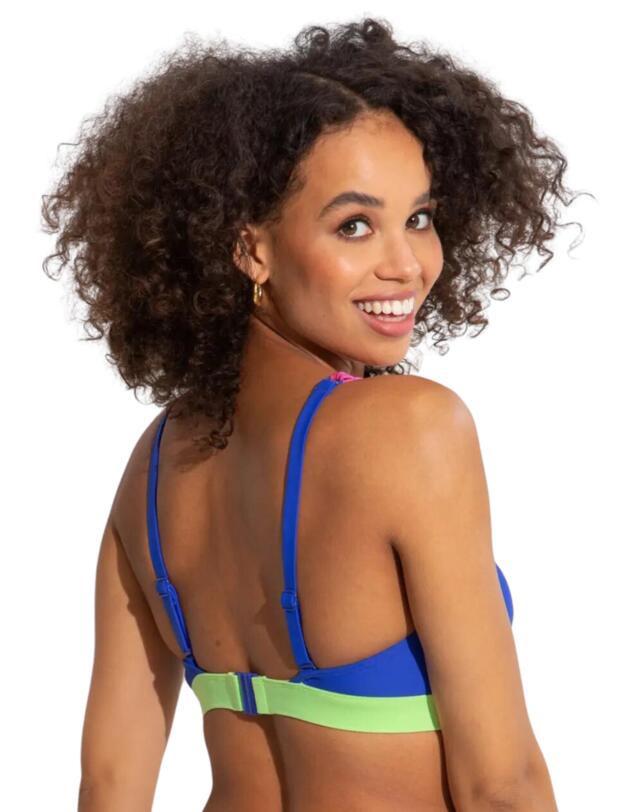 Pour Moi Palm Springs Colour Block Non-Wired Top Ultramarine/Pink/Citrus