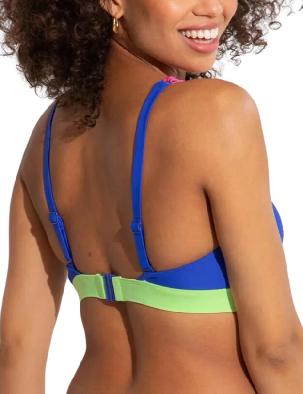 Pour Moi Palm Springs Colour Block Non-Wired Top Ultramarine/Pink/Citrus