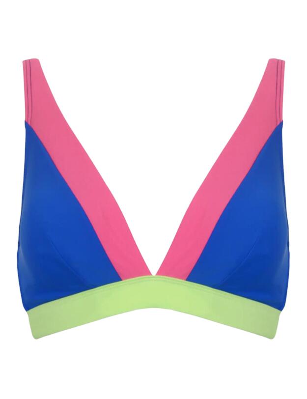 Pour Moi Palm Springs Colour Block Non-Wired Top Ultramarine/Pink/Citrus