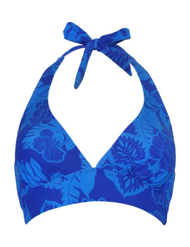 Pour Moi Maui Halter Bikini Top Blue Tropical