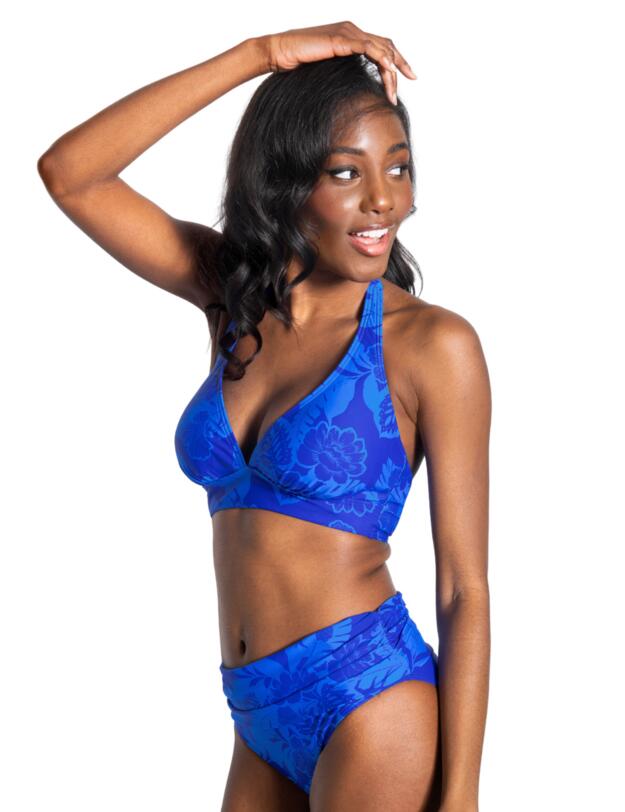 Pour Moi Maui Halter Bikini Top Blue Tropical