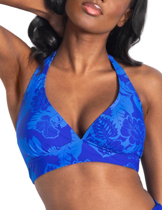 Pour Moi Maui Halter Bikini Top Blue Tropical