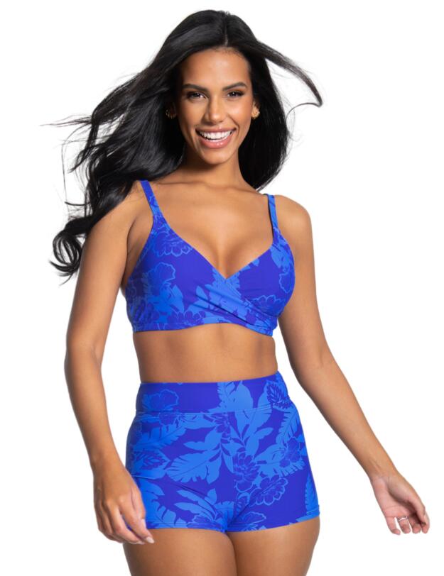 Pour Moi Maui Bikini Shorts Blue Tropical