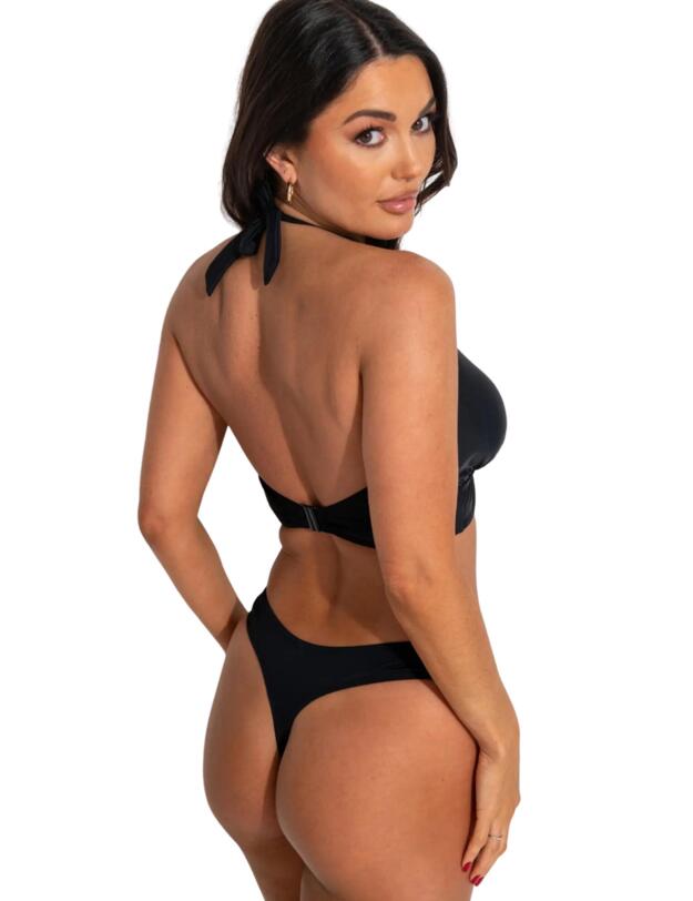 Pour Moi Space High Leg Bikini Thong Black