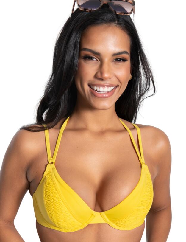 Pour Moi Gold Coast Underwired Non Padded Bikini Top Yellow