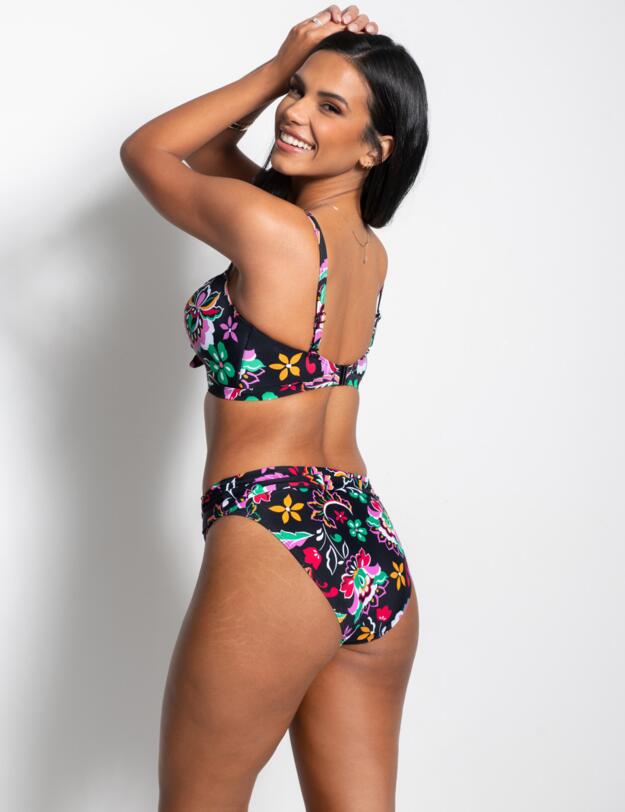 Pour Moi Sunshine Padded Underwired Tie Top Black Multi 