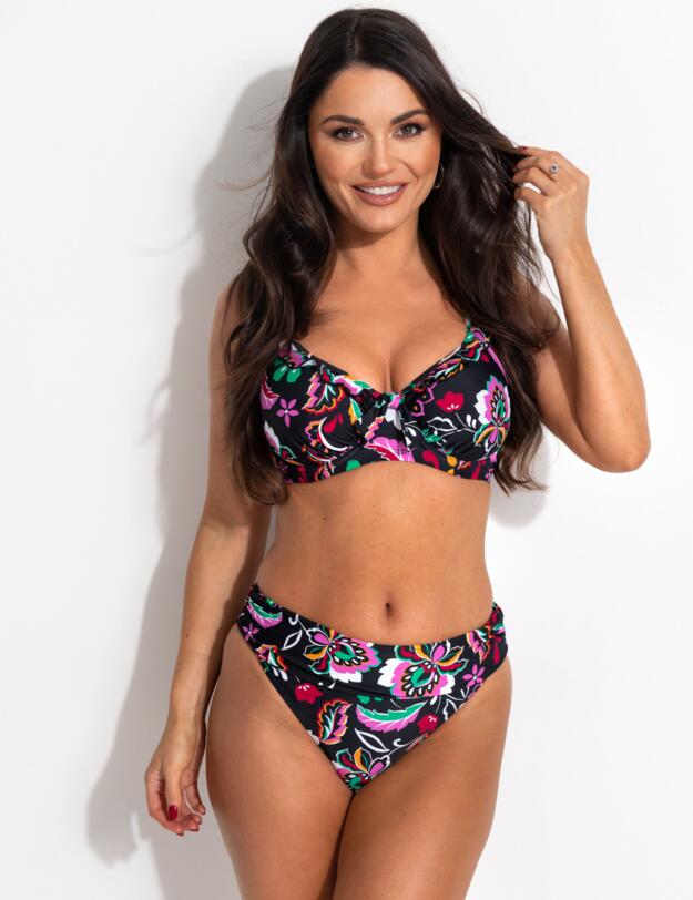 Pour Moi Sunshine Foldover Bikini Brief Black Multi
