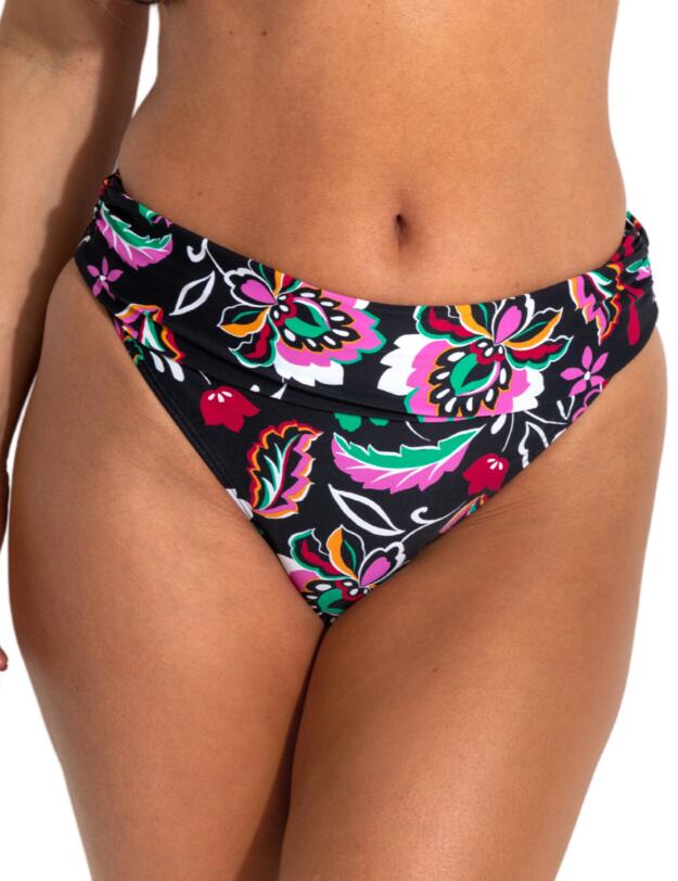 Pour Moi Sunshine Foldover Bikini Brief Black Multi