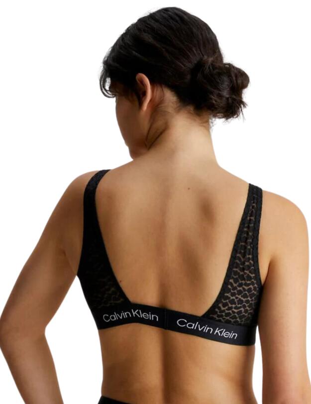  Calvin Klein Animal Lace Unlined Bralette Black