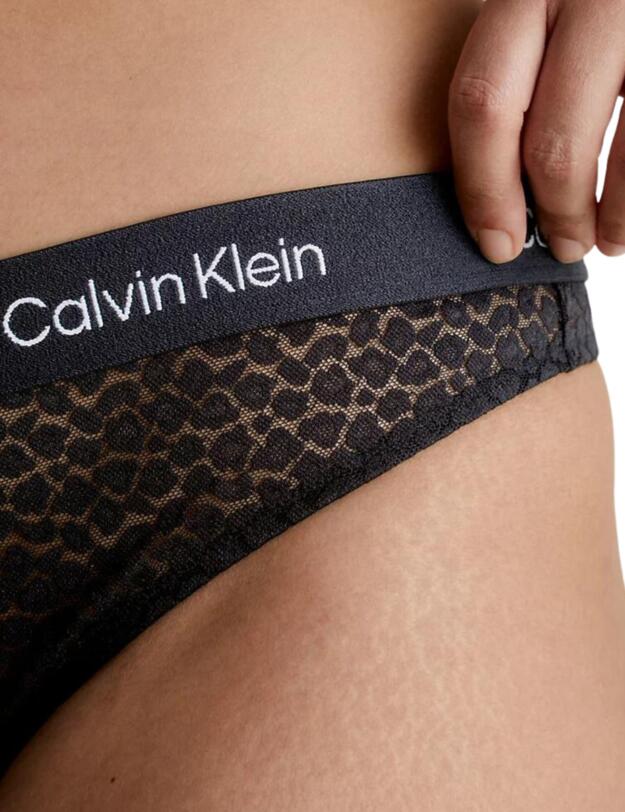 Calvin Klein Animal Lace Thong Black