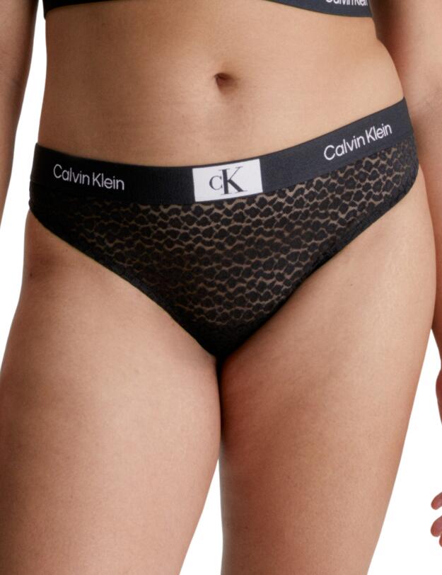 Calvin Klein Animal Lace Thong Black