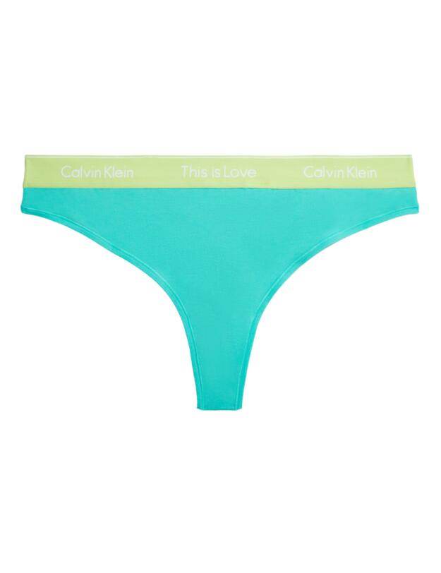 Calvin Klein Pride Plus Size Thong Aqua Green